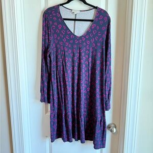 LOFT Purple and Pink Dress